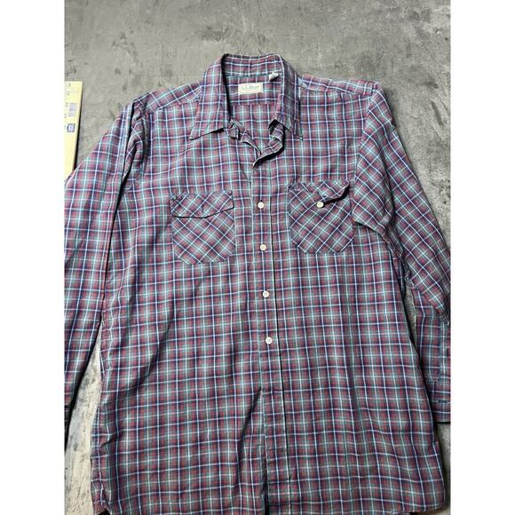 LL Bean Shirt Size XL Mens Red Button Down Plaid Pocket Long Sleeve Vintage - Picture 1 of 6